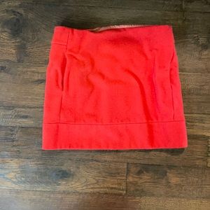 Orange JCrew Wool Skirt w/ pockets